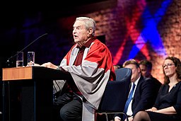 George Soros, CEU Founder and Honorary Chairman making a speech at the Inauguration of the Central European University Vienna Campus on November 15, 2019 in Expedithalle, Vienna - 49084686573