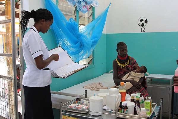 A child receiving malnutrition treatment in Northern Kenya