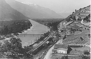 Station Granges-Lens en de Rhône-vlakte (1939)