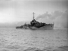 The frigate HMS Teviot, which rescued 204 of City of Venice's survivors HMS Teviot 1943 IWM FL 3929.jpg