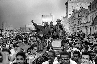 Habana entrance Fidel Castro and Huber Matos. January 8, 1959.