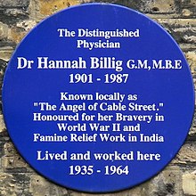 Hannah Billig blue plaque.jpg