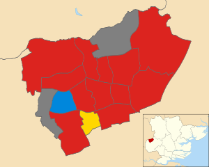 Местные выборы в Харлоу, Великобритания, 1984 г. map.svg 
