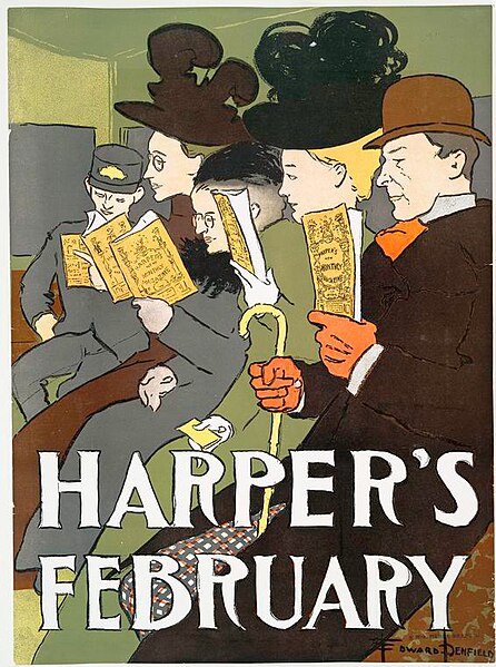 An 1895 cover of Harpers, a US magazine that prints a number of essays per issue