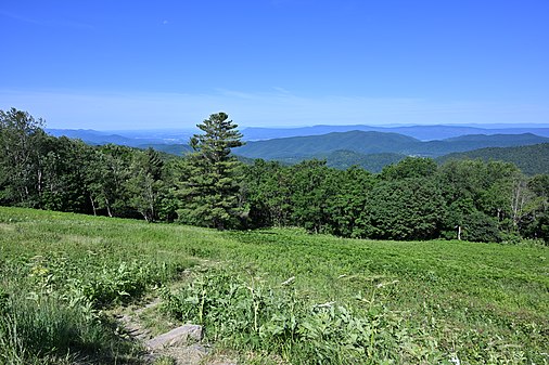 View from Hazeltop Ridge Overlook on Skyline Drive looking southwest Shenandoah National Park