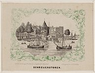 Schreierstoren, Amsterdam 1852. Lithography. Amsterdam, Stadsarchief Amsterdam.