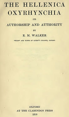 Title Page of the Book HellenicaOxyrhynchia Walker.jpg