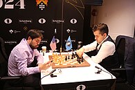 Nakamura vs. Nepomniachtchi (Round 7) Credit: Eldar Azimov