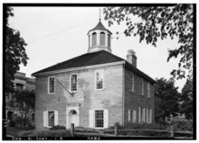 Indiana's Capitol Building in Corydon served as the state's seat of government from 1816 until 1825. Historic American Buildings Survey Lester Jones, Photographer May 24, 1940. VIEW FROM SOUTHWEST - First State Capitol, Corydon, Harrison County, IN HABS IND,31-CORY,1-2.tif