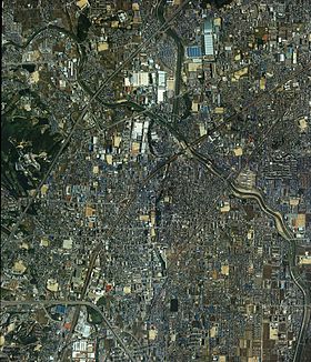 Ibaraki city Osaka Prefecture center area Aerial photograph.1985.jpg
