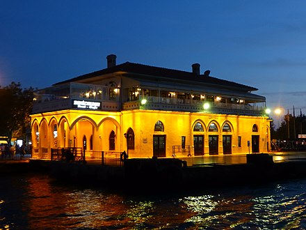 The ferry pier in Kadıköy at night