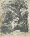 Jakob Gauermann - Young couple siting under a tree in an embrace.jpg