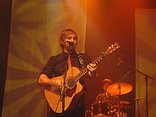 Schuberth (drumming) performing with Josh Pyke in 2009. Josh Pyke.JPG