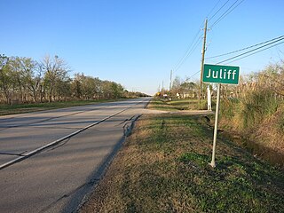 <span class="mw-page-title-main">Juliff, Texas</span> Unincorporated community in Texas, United States