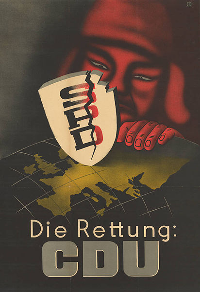 1949 election poster of the CDU reading "The Rescue: CDU"