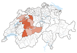 Kanton Berns beliggenhed i Schweiz