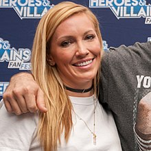 Cassidy in May 2017 Katie Cassidy, Josh Segarra and Emily Bett Rickards HVFF London 2017 (cropped).jpg