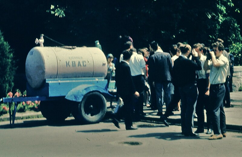 File:Kiev 1965 - drinking Kwas in the street.jpg