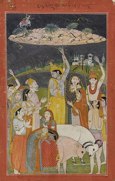 File:Krishna Holding Mount Govardhan.jpg