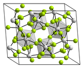 Alternative view of the structure of solid NpF4. Kristallstruktur Uran(IV)-fluorid.png