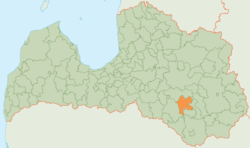 利瓦尼市鎮在拉脱维亚的位置
