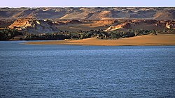 The shore of دریاچه چاد on the coast of the Lac region