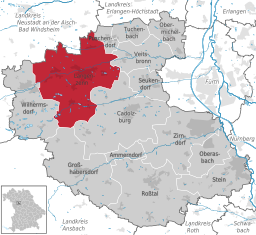 Läget för Langenzenn i Landkreis Fürth