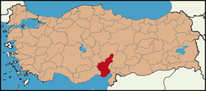Адана на мапі Туреччини