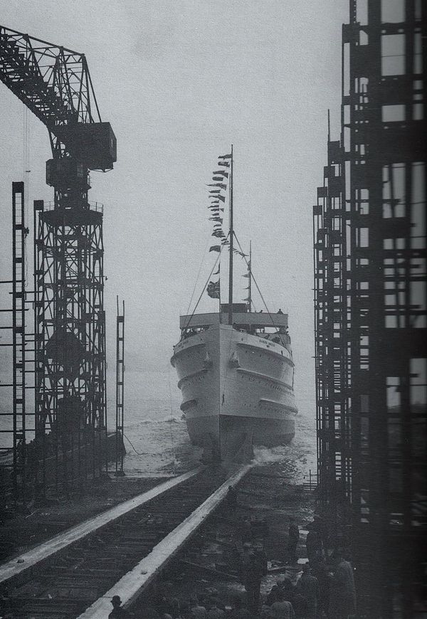 Launch of Mona's Queen, 12 April 1934.