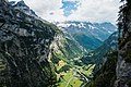 view of Stechelberg in upper Lauterbrunnen valley