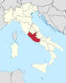 Lage der Region Latium in Italien