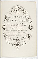 Miniatiūra antraštei: Le Temple de la Gloire