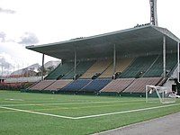 A photograph of a large football stadium