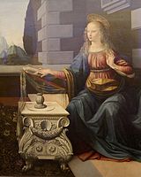 Leonardo da Vinci: Annunciazione, 1472, Uffizien, Florenz