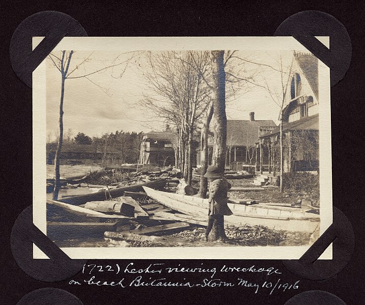 File:Lester Brittain observing the wreckage caused by the 1916 storm, Britannia (PR2004-012.19.1-722).jpg