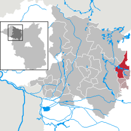 Läget för staden Lindow (Mark) i Landkreis Ostprignitz-Ruppin