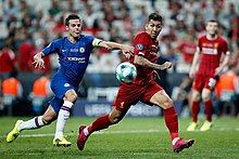 Firmino playing for Liverpool in the 2019 UEFA Super Cup Liverpool vs. Chelsea, UEFA Super Cup 2019-08-14 17.jpg