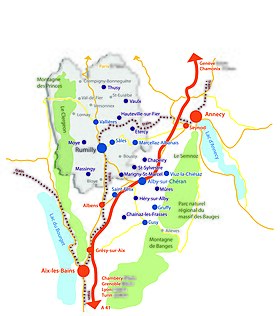 Localizzazione della Comunità dei comuni Rumilly Terre de Savoie