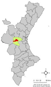 Localização do município de Buñol na Comunidade Valenciana