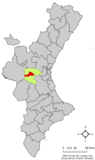 Localización de Buñol respecto al País Valencià