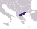 Lage Makedoniès in südoscht Europe.