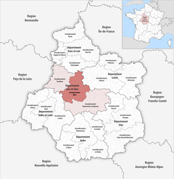 Blois arrondissementinin Merkez-Val de Loire'daki konumu