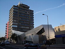 The Tower Building with the deconstructivist Graduate Centre designed by Daniel Libeskind London Metropolitan University 2005.jpg