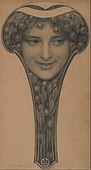 Masque; by Louis Welden Hawkins; 1895–1905; black chalk and pencil on light brown paper; 43.2 × 23.8 cm; Museum of Fine Arts (Houston, USA)