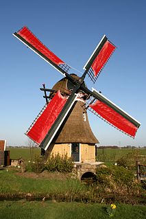 Ouddeelsmolen Smock mill in Tytsjerk, Netherlands