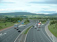 The M6 motorway is one of the North West's principal roads M6 motorway near Carnforth.jpg