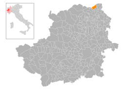 Locatie van Quincinetto in Turijn (TO)