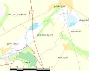 Poziția localității Condé-sur-Suippe