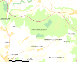Mapa obce Matton-et-Clémency