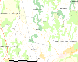 Mapa obce Bren